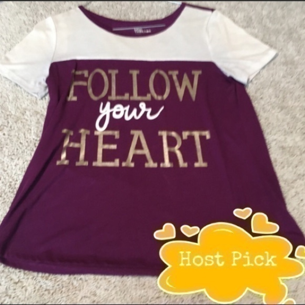 Girls size large T-shirt Follow your Heart